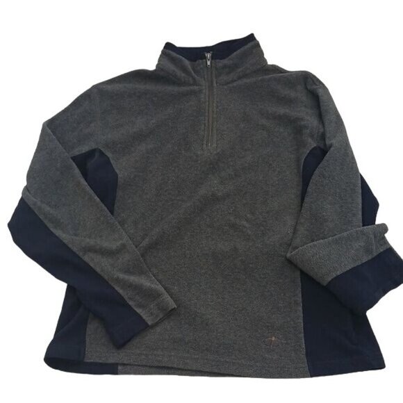 Nordic Track Fleece Pullover Gray Quarter Zip Mock Neck Outdoor Mens Size M - Picture 1 of 5